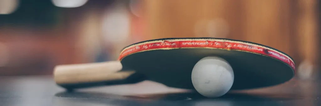 Tischtennisschläger mit Ball